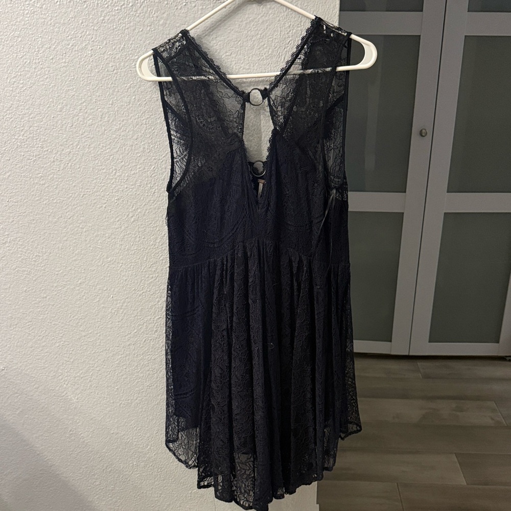 Free People Black Lace Short Dress XS